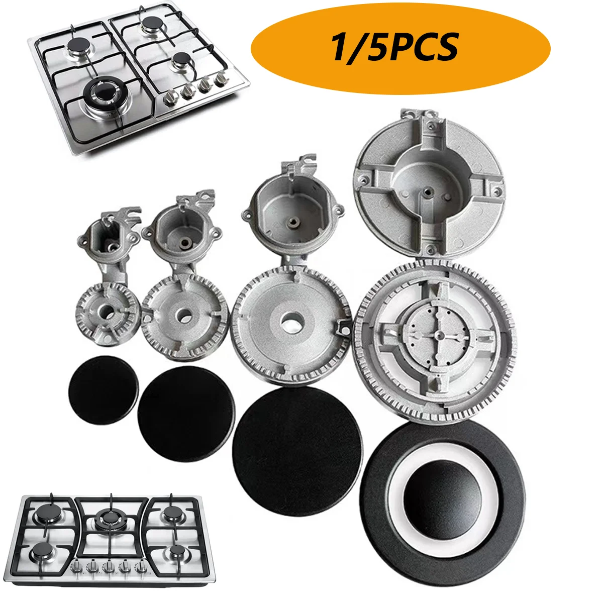 

3/4/5PCS Applicable toBurner Crown Flame Cap For Kitchen For SABAF Stove Handles Lid Kit For Gas Stove Burners