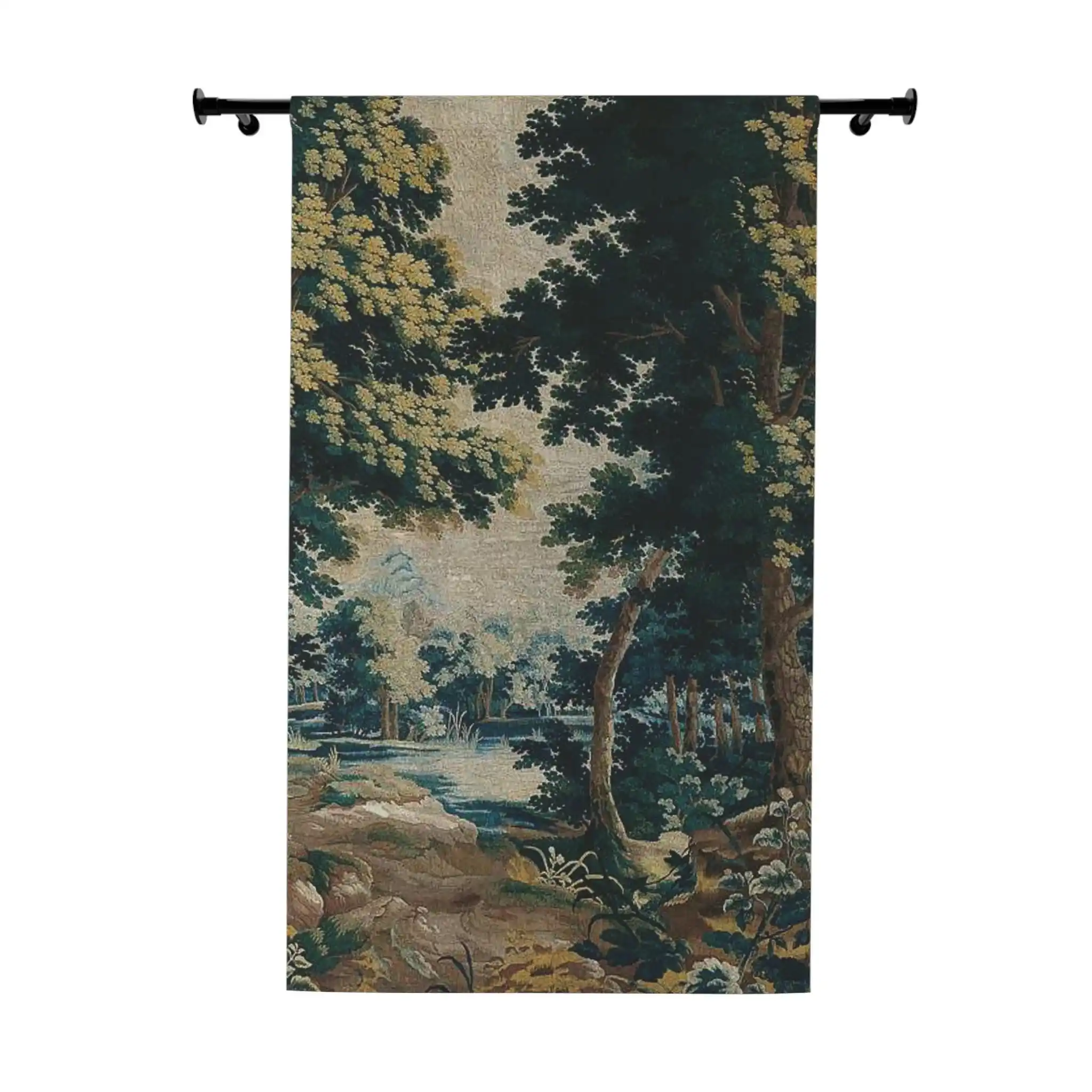 Lush Forest Scene Curtains Living Room Window Drapes Realistic Nature Artwork Home Decor