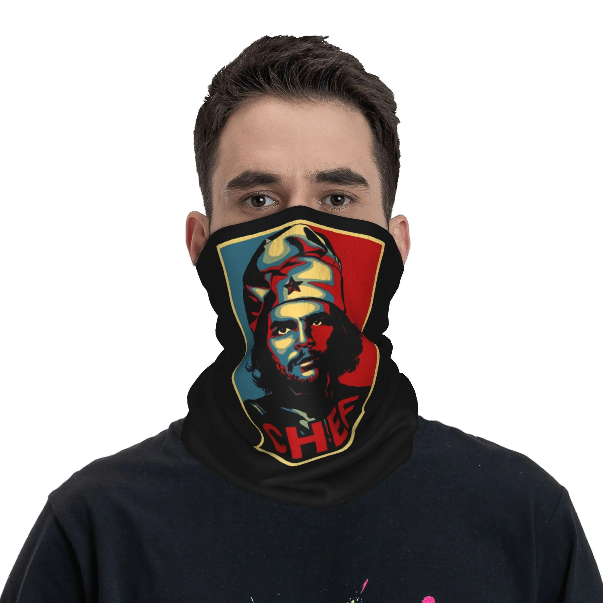 تشي غيفارا باندانا غطاء الرقبة المطبوعة وشاح سحري متعدد الاستخدام أغطية الرأس الرياضة في الهواء الطلق للرجال النساء الكبار يندبروف