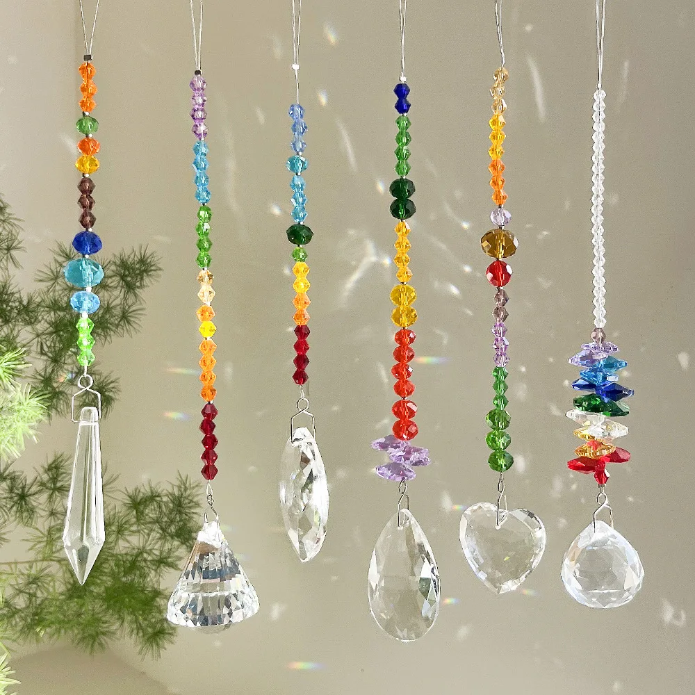 Crystal Ball Prism Sun Catcher for Window Rainbow Maker with Butterfly Hanging Ornaments for Home, Office, Garden Decoration, 6