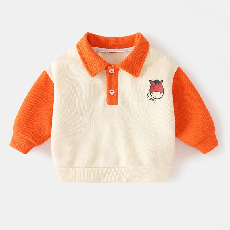 Baby Polo Neck Sweater Spring and Autumn Baby New Westernized Top Spring Children\'s Spring Clothes Boys