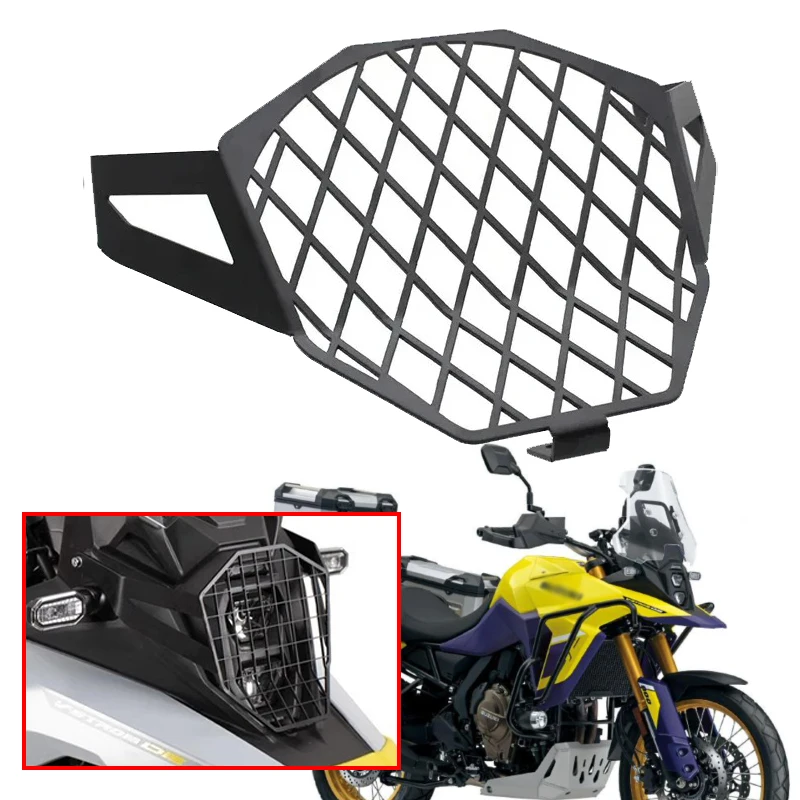 

Motorcycle Accessories Headlight Shield Guard Protector Headlamp Mesh Grille Cover Fit For SUZUKI Vstrom 800DE 800 DE 2023 2024