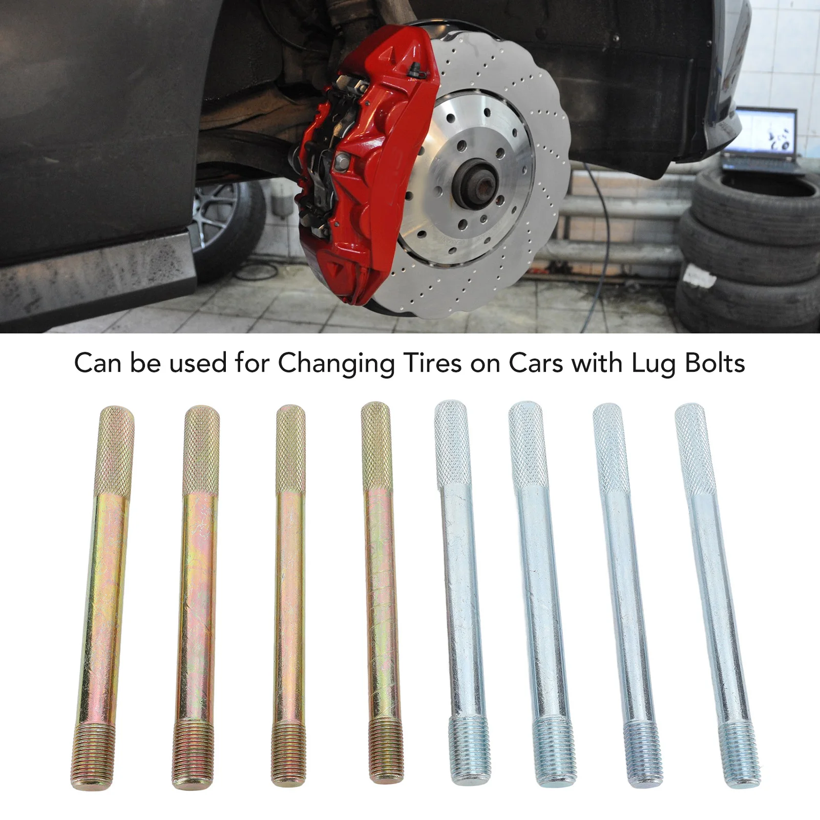 

Wheel Hanger Alignment Pin Tight Grip Knurled End Wheel Fixing High Strength Universal Fit Metal for Vehicles