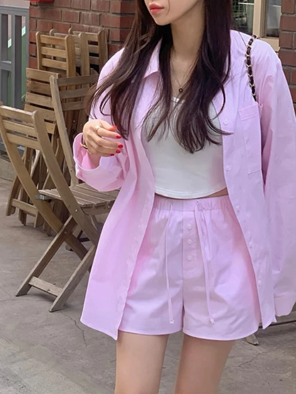 Gestreiftes Irt-Oberteil für Damen mit Kordelzug, lockeres Patchwork-Set mit weitem Bein und Hose aus Baumwolle, Sommerfaion