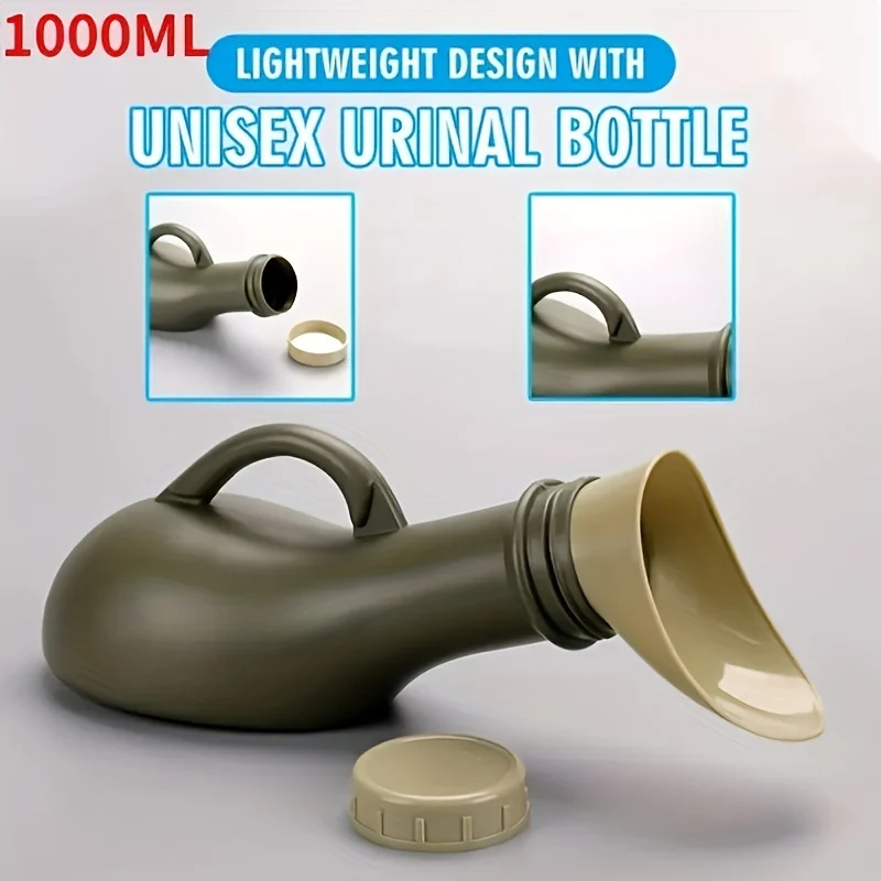 1pc 1000ML Portable Urinal, Unisex Urinal Bottle, Unisex Ideal For Car Travel, Camping And Outdoor Activities