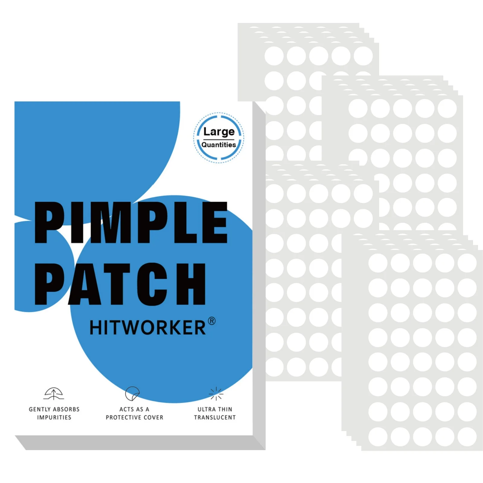 800Pcs Hydrocolloid Acne Pimple Patches, Invisible Blemish Spot Cover Stickers, Oil Absorbing Facial Skin Care Zit Patches