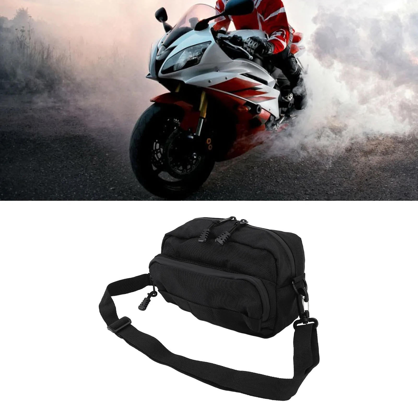 

Универсальная сумка на руль мотоцикла из ткани Оксфорд — сумка для хранения передней вилки/сисси-бара для спортсмеров и круизеров