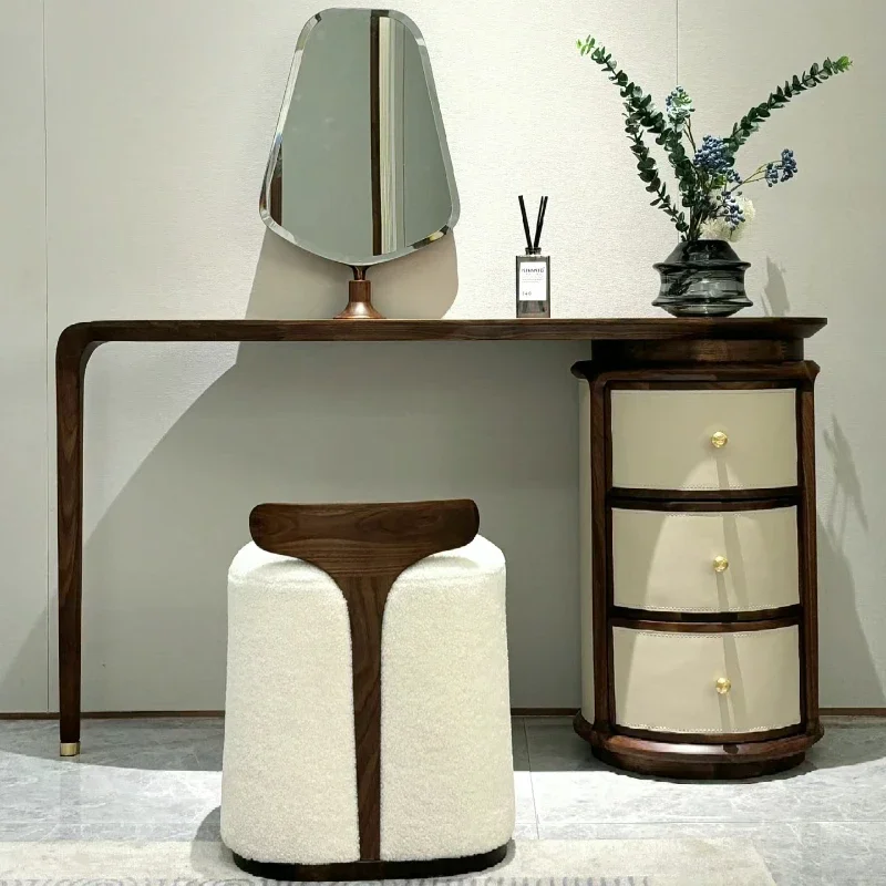 

2024 New Chinese Light Luxury Solid Wood Dressing Table – Modern Simple Vanity with Storage for Small Apartment Bedroom