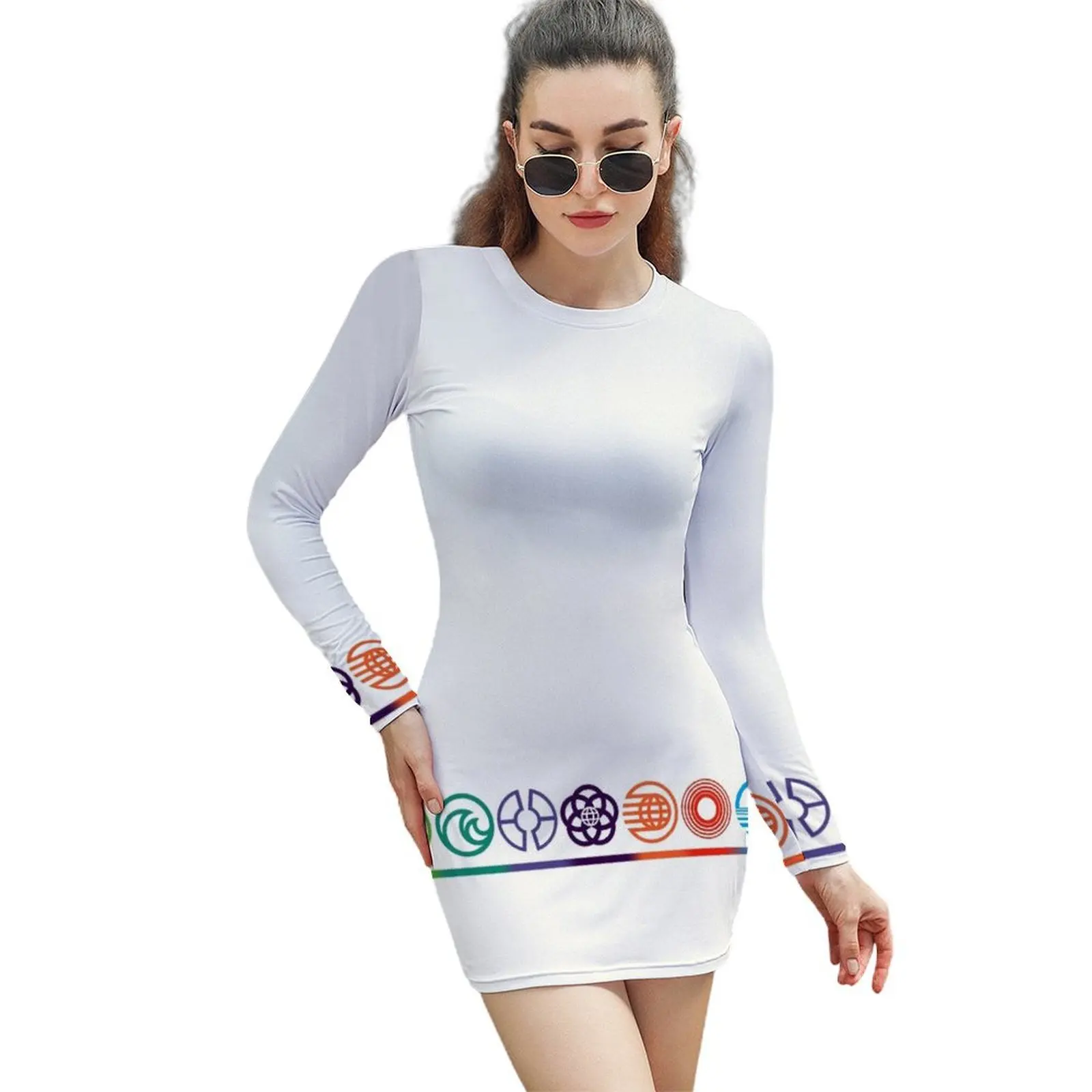 

EPCOT Center Retro Future World Pavilion Logos Long-Sleeved Sheath Dress Dress women Women's summer skirt Bridesmaid dress woman