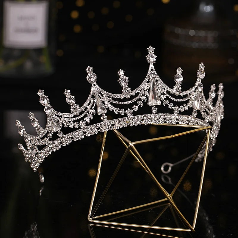 Bridal Tiaras Crown Luxury Silver Color Crystal Bridal Tiaras Crown Rhinestone Pageant Headpieces Wedding Hair Accessories