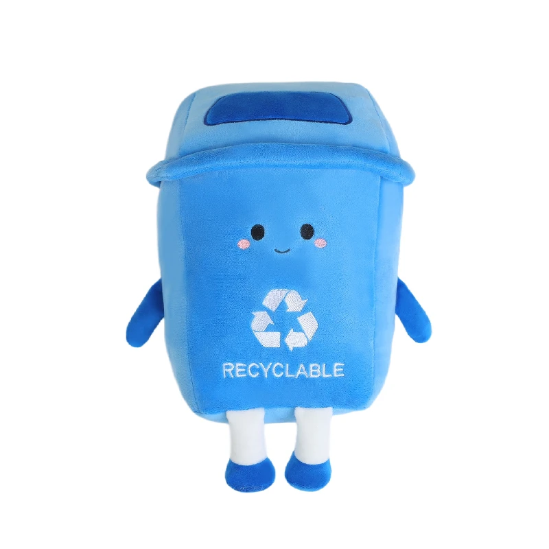 Hot 1pc 30cm Simulation New Recyclable Garbage Bin Pillow Filled Plush Toy Cartoon Anime Cute Children's Birthday Gift Fun Doll