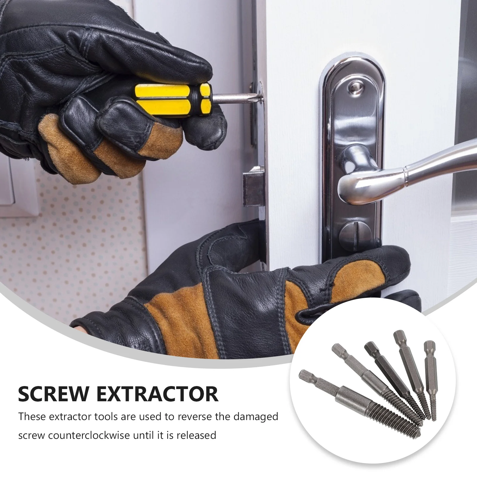 

5Pcs Stripped Screw Extractor Broken Screw Remover Damaged Bolt Removal Tool Compact Lightweight for Various Repair Works