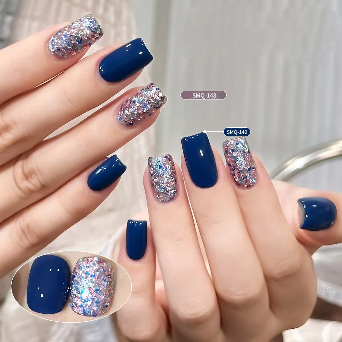 Bonbon-Pailletten – Frühlings- und Sommer-Nagelkunst, beliebte Bonbon-Pailletten-Einfarbkombination, 2-Farben-Set, bunte Pailletten gepaart