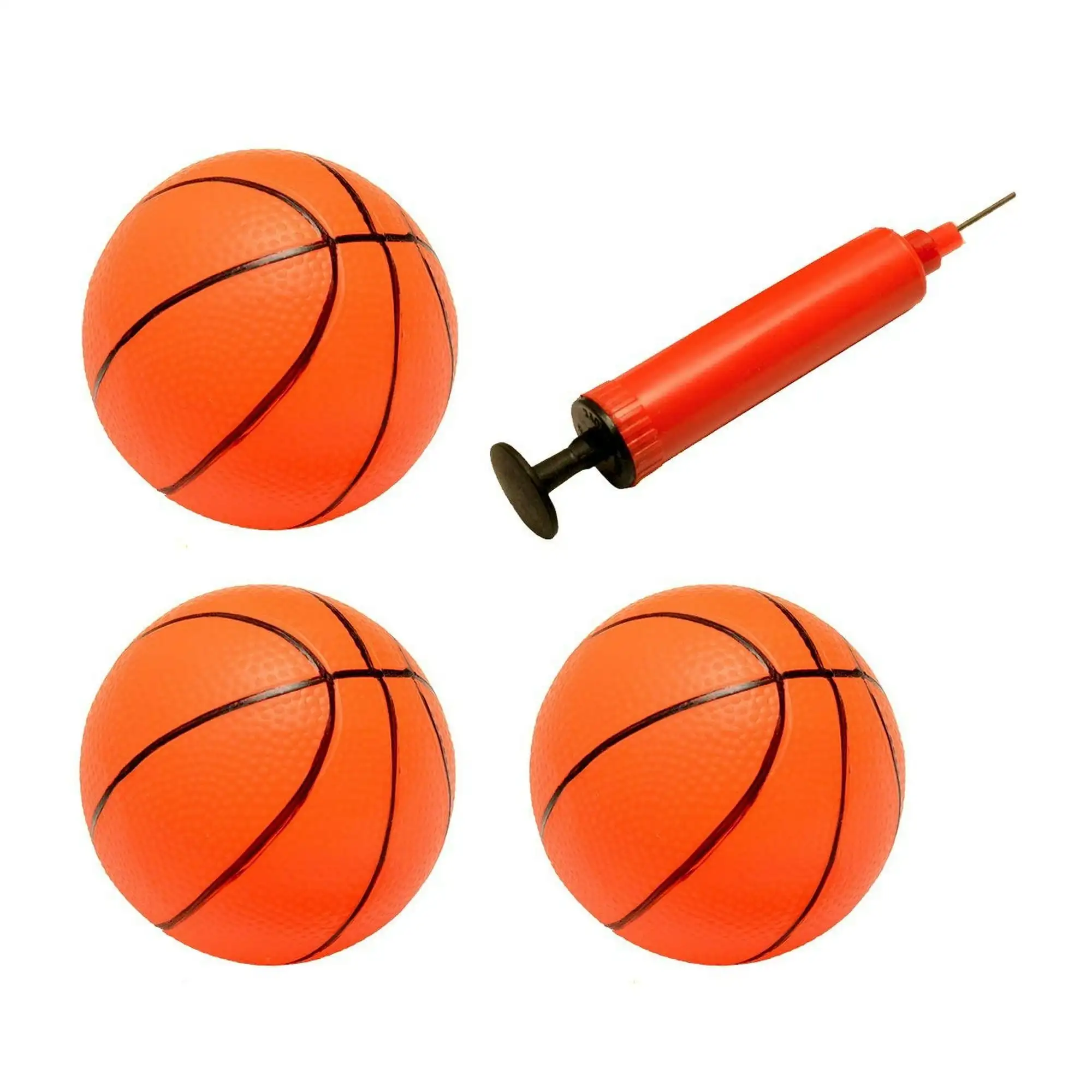 

PlayWorld Paquete de 3 Pelotas de Baloncesto Mini Aro Tiro Mágico Inflable con Bomba - Naranja