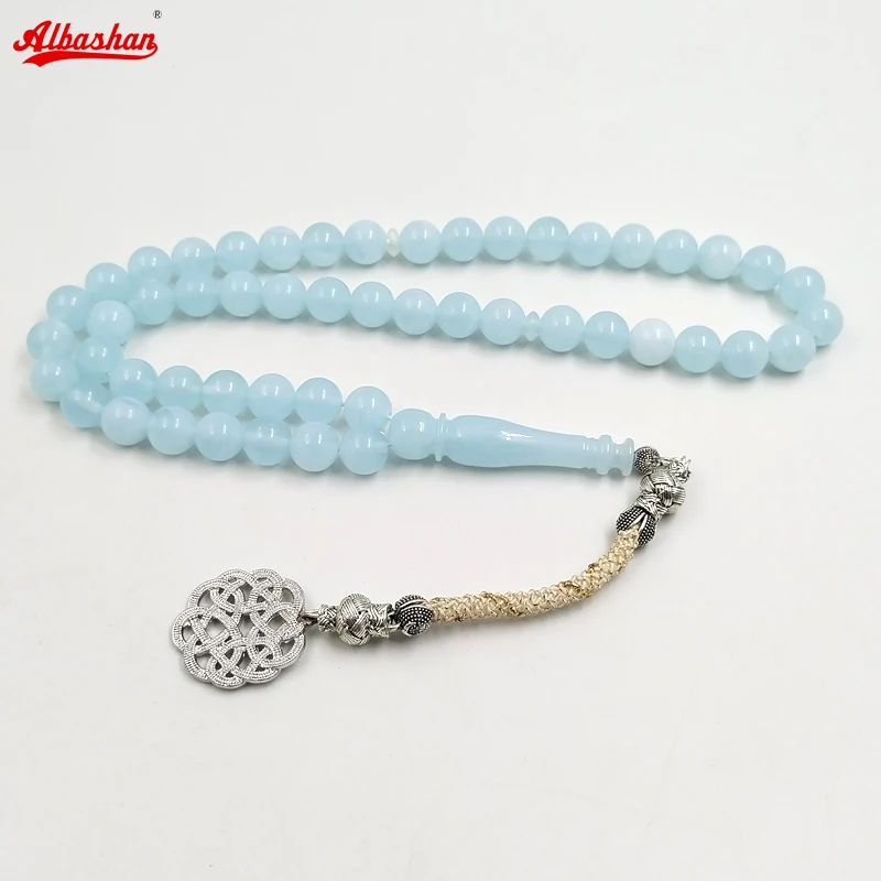 Tasbih blue resin Muslim bracelet 51 prayer beads turkish misbaha arabic fashion accessories on hand islamic eid gift