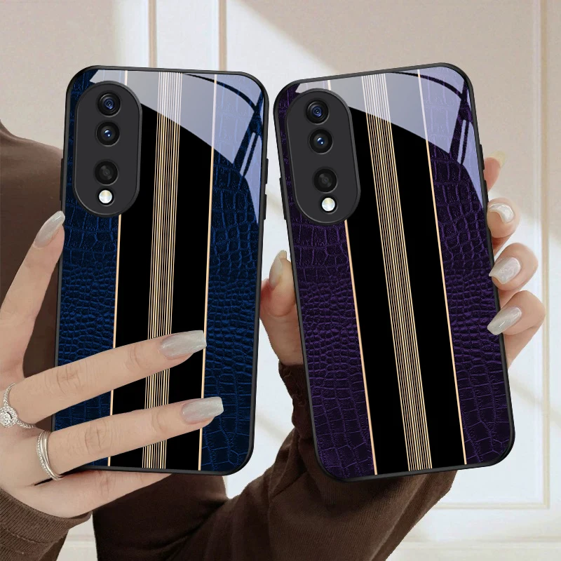Crocodile skin texture For Honor Magic 4 5 6 Pro 7 X6 X9c X9 X6b X8 X9b X5b X8b 30 Pro+ 50 Pro 70 90 200 Lite Glass Phone Case view 4