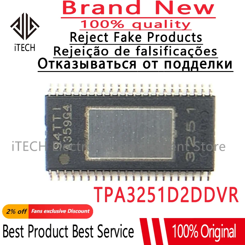 1pcs TPA3251D2DD TPA3251D2DDVR TPA3251 3251 HTSSOP44  100% Original Brand New