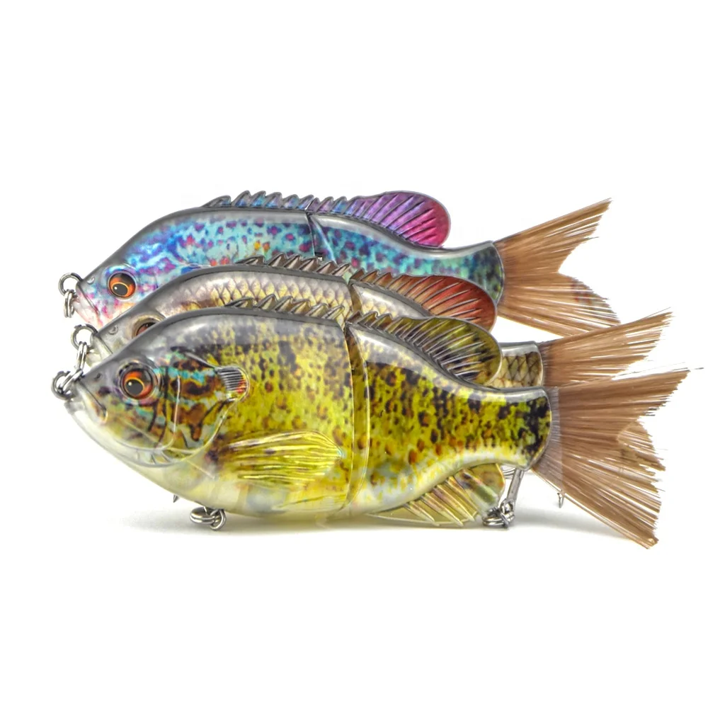 

Multi-Joint Bluegill Swimbait Bristle Tail Realistic Gliding Action Fishing Lure for River Lake Ocean Lifelike ABS Hard Bait