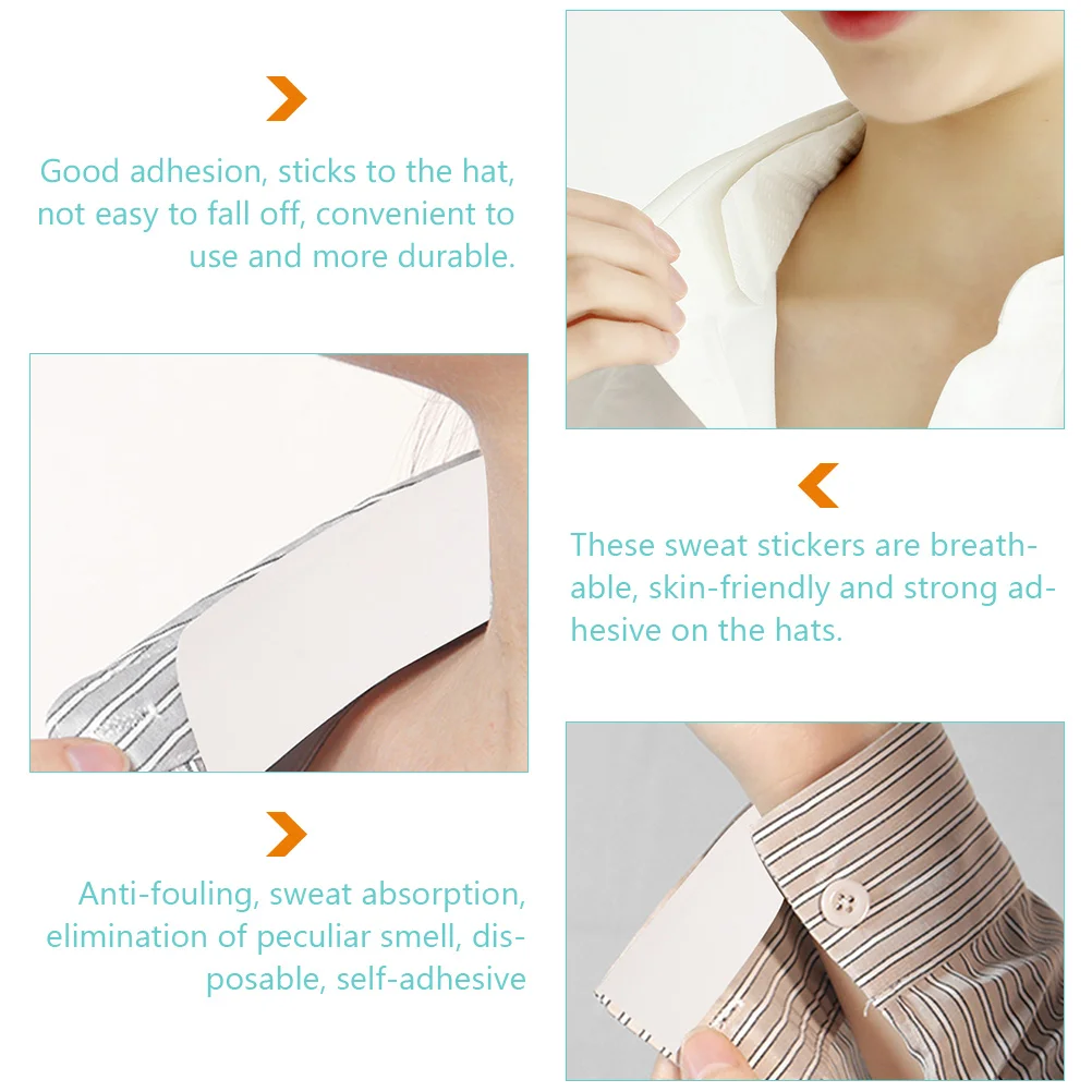 Collar Sweat Pads Armpit Hat Sticker Absorption Lining Man Hard Sweatband Caps for Men
