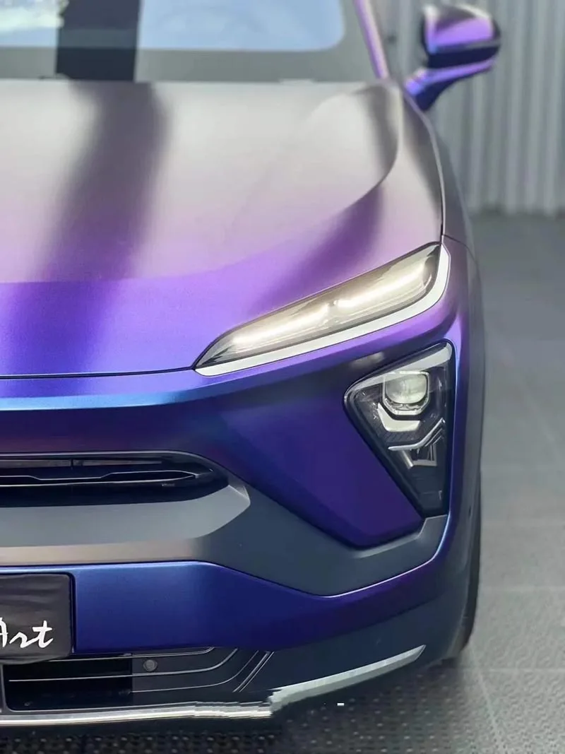Sparkle Metallic Chameleon Vinyl Wrap Film Purple to Red Adhesive Decal Motorbike Car Wrapping Foil with Air Release