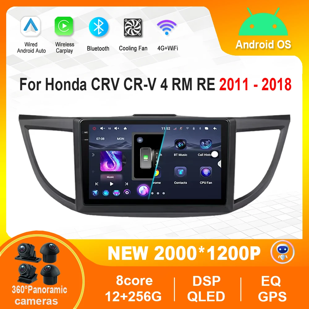 

10.1 '' for Honda CRV CR-V 4 RM RE 2011 - 2018 GPS BT Navigation Video Multimedia Player Android car HD Touch Screen Cooling fan