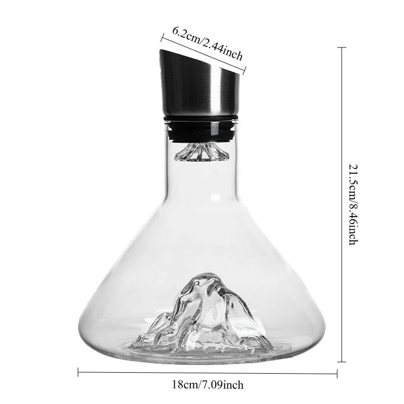 1500 مللي فيض ويسكي شماعات اليدوية خالية من الرصاص كريستال مدفق نبيذ الكراميل سميكة النبيذ موزع وعاء الملحقات