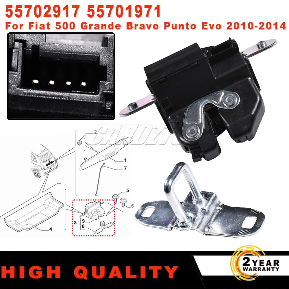 

Новый замок багажника 55702917 55701971 для Fiat 500 Grande Bravo Punto Evo 2010-2014, привод замка двери багажника, автомобильные аксессуары