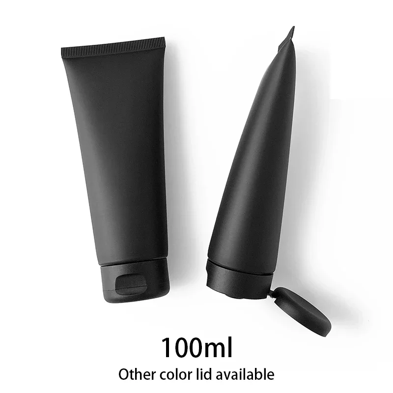 

100ml Matte Black Squeeze Bottle 100g Empty Cosmetic Refillable Container Body Cream Lotion Plastic Soft Tube