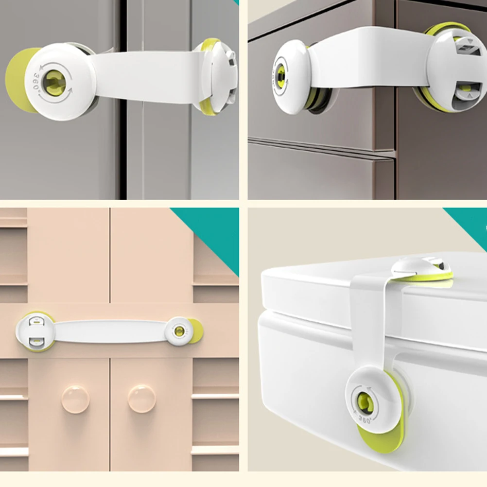 

4pcs Cabinet For Kids Safety Double Button Self-Adhesive Baby Proof Locks For Refrigerators Drawers Doors Child Safety Locks