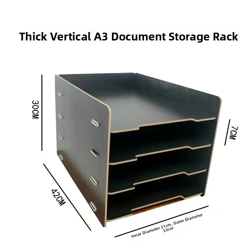

Thi Wooden A3 Desktop Office Desk Storage Box Paper File Printing Organizer Large Capaci Ra Box European Sle Home Office