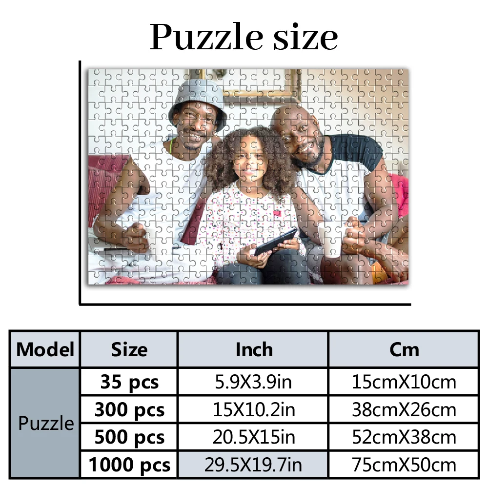 35/300/500pcs  home Customized Picture Custom DIY Personalised Photo Puzzles Personalized Poster For Baby Toy Holiday G