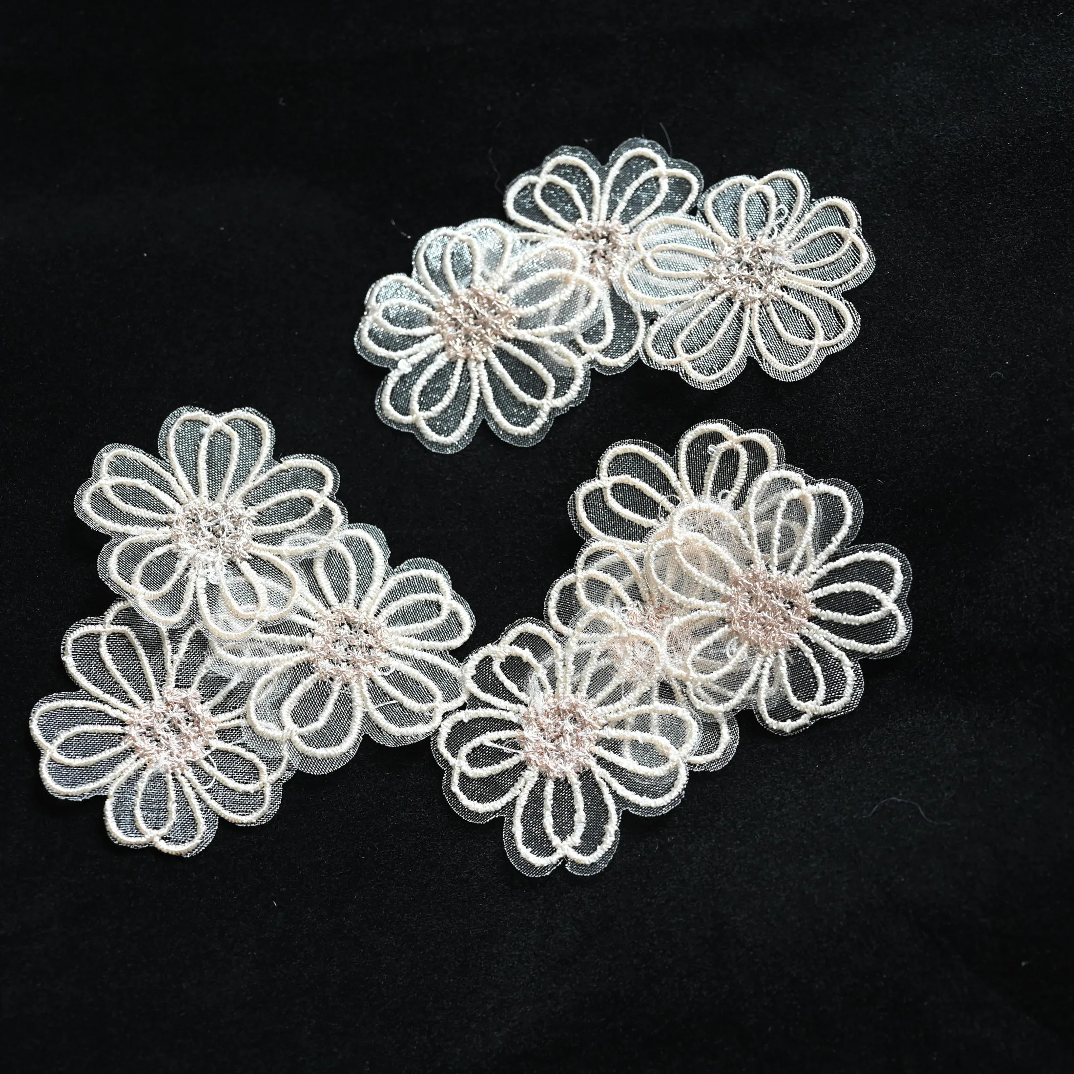 10 teil/los Fee organza blume Patches für Kleidung nähen auf parches Applique nähen auf parches Dekoration Abzeichen – Detail 9