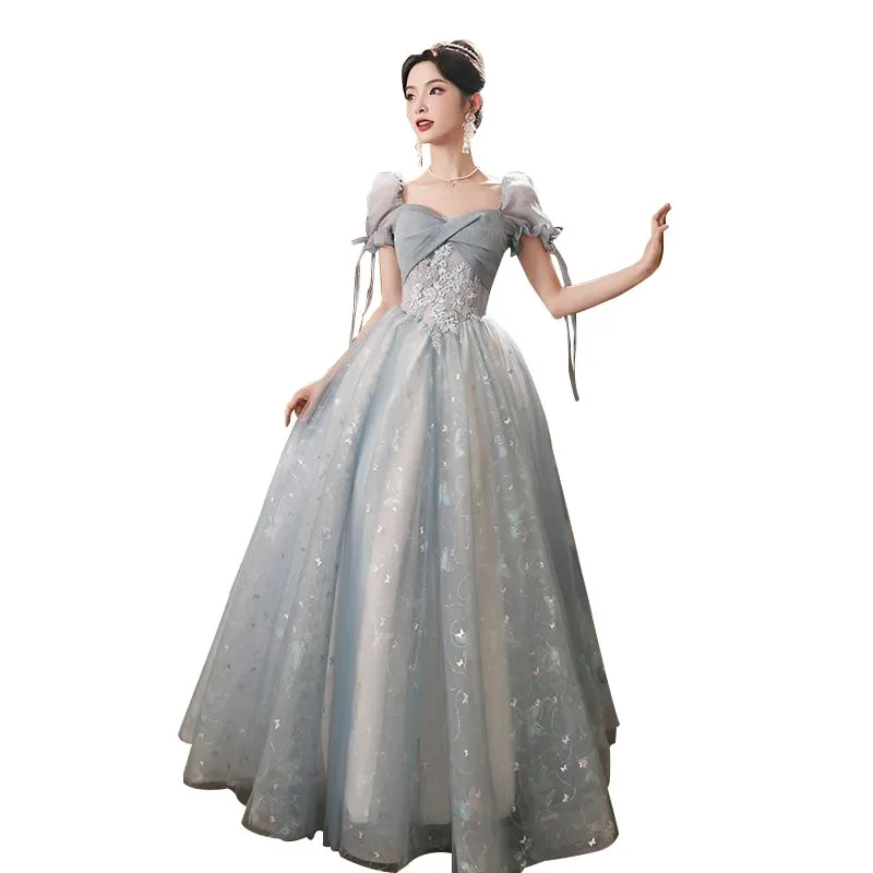 Formal Dress Women Elegant Elegant Romantic Sky Blue Dresses Light Luxury Temperament Princess Banquet Dress Vestidos De Fiesta