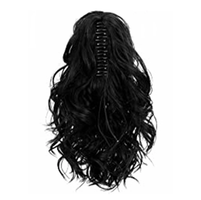 Ponytail Extension for Women Claw Clip in Ponytail Hair Extensions Short Curly Ponytail Natural Wavy Synthetic Hairpiece