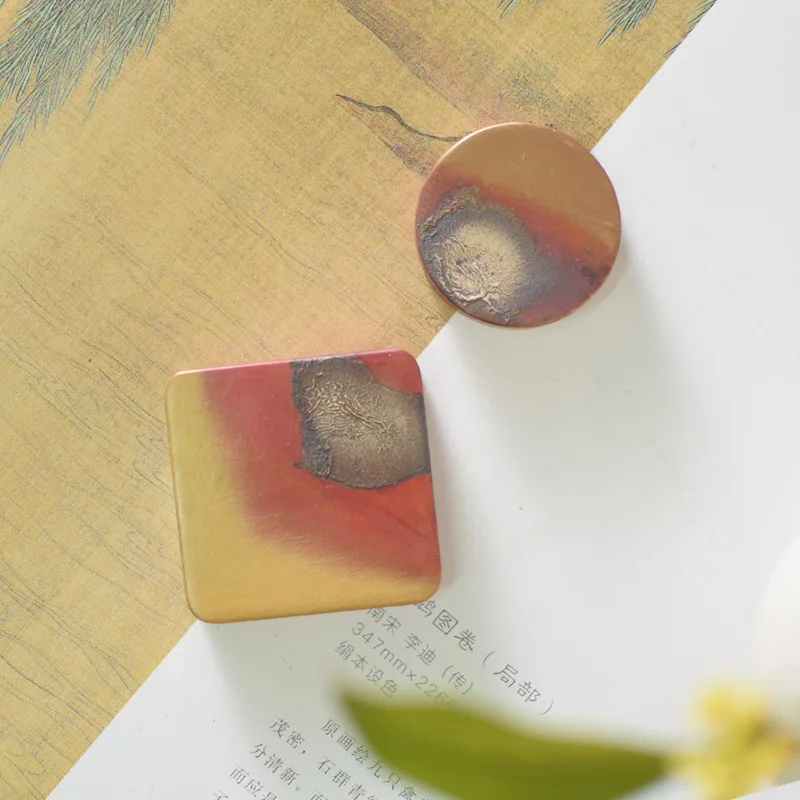 Calligraphy Special Ruler Red Copper Inlaid Silver Ruler Paper Pressed Pen Holder Chinese High grade Calligraphy and Painting Su