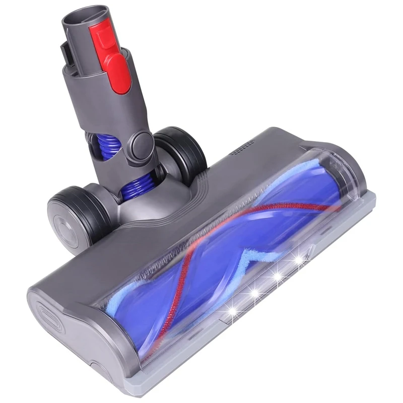 For Dyson V7 V8 V10 V11 V15 Vacuum Hard Floor Attachment With LED Light V Shape Turbo Bristle Roller Brush Cleaner Head