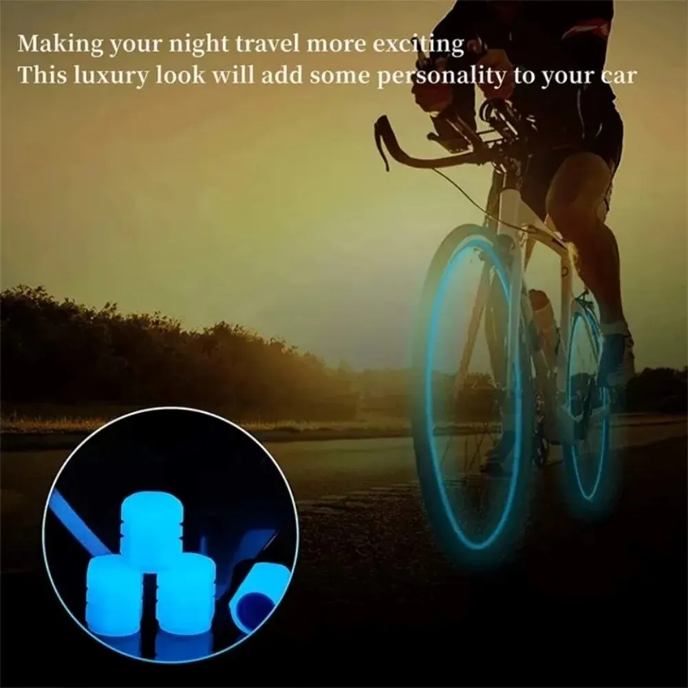 20Pcs Mini Luminous Tire Valve Caps Car Motorcycle Colorful Glowing Valve Cover Tire Wheel Hub Styling Decor Auto Accessories