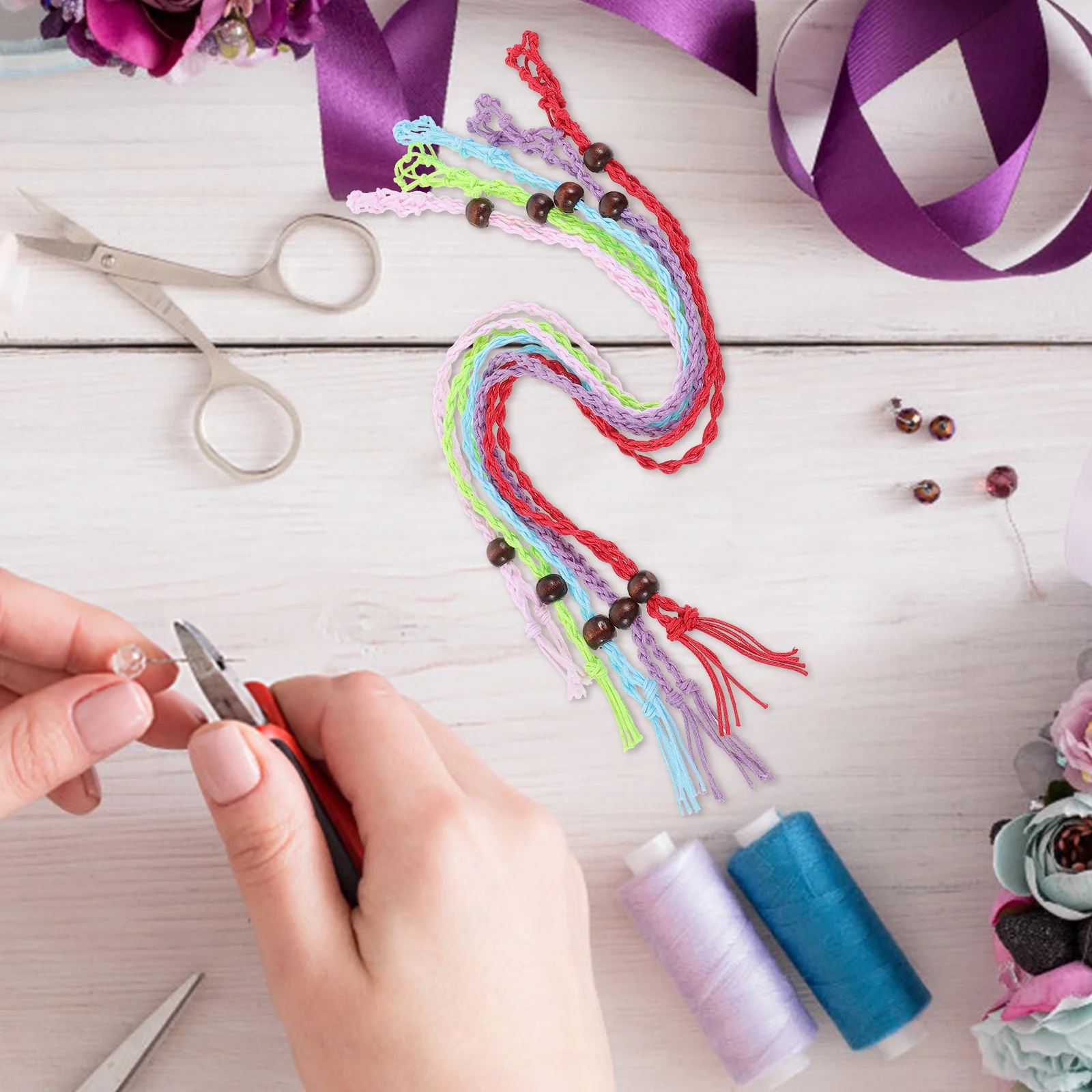 

5pcs Braided Pendant Necklace Adjustable Cord Stone Holder Diy Woven Choker For Crystal Gemstone Hanging Ornament Jewelry Craft