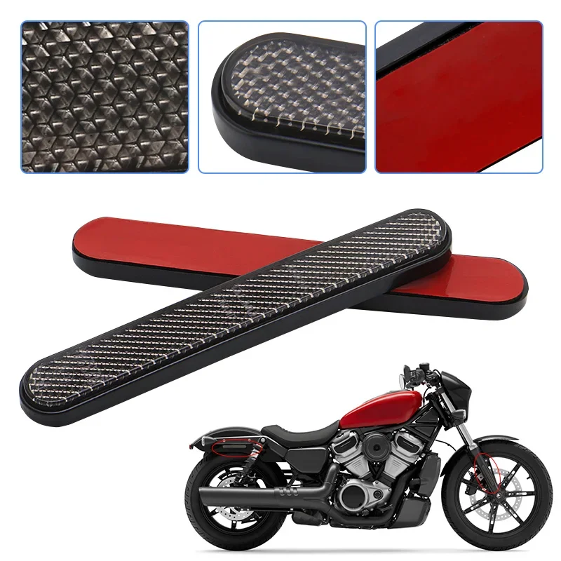 Universal Motorcycle Reflector Rectangle Saddlebag Latch Cover For Harley Sportster Front Reflectors Case Safety Warning Smoke