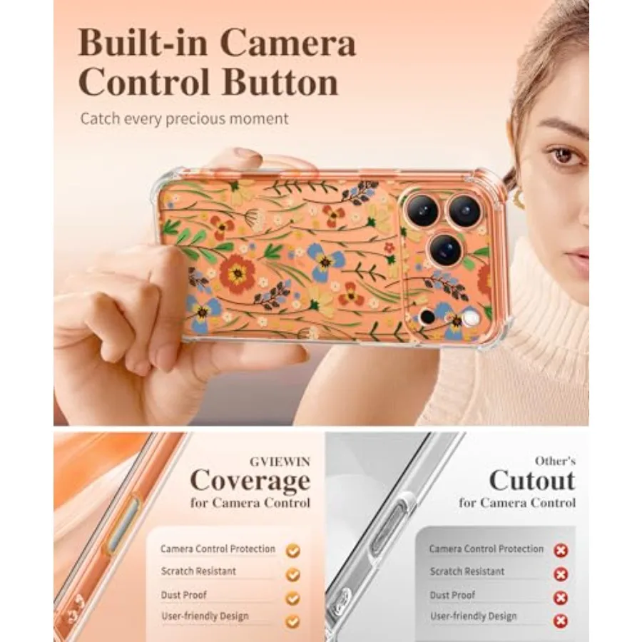 아이폰 17 프로 맥스 케이스 업그레이드된 풀 카메라 보호 비황변 투명 디자인 내장형 스크린 보호기