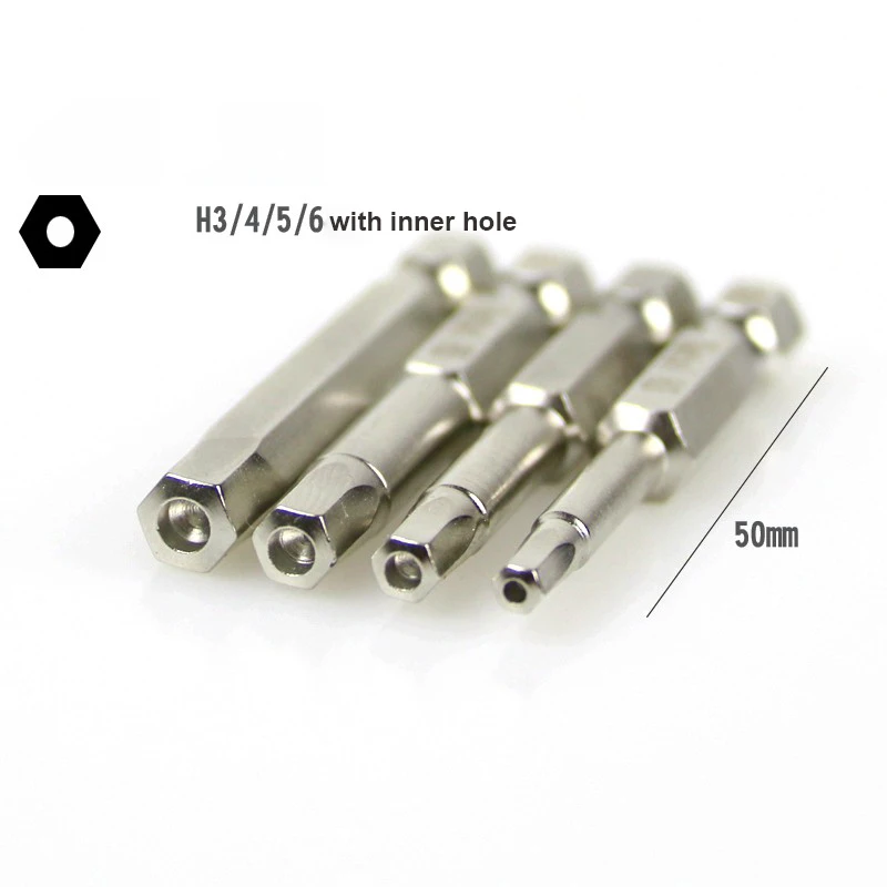 9 Stuks 50Mm H1.5 H2.5 H3 H4 H 5 H6 H8 Met Gat Magnetische 1/4 '6.35Mm Hex Schacht Allen Veiligheid Hex Schroevendraaier Bits Met Handvat