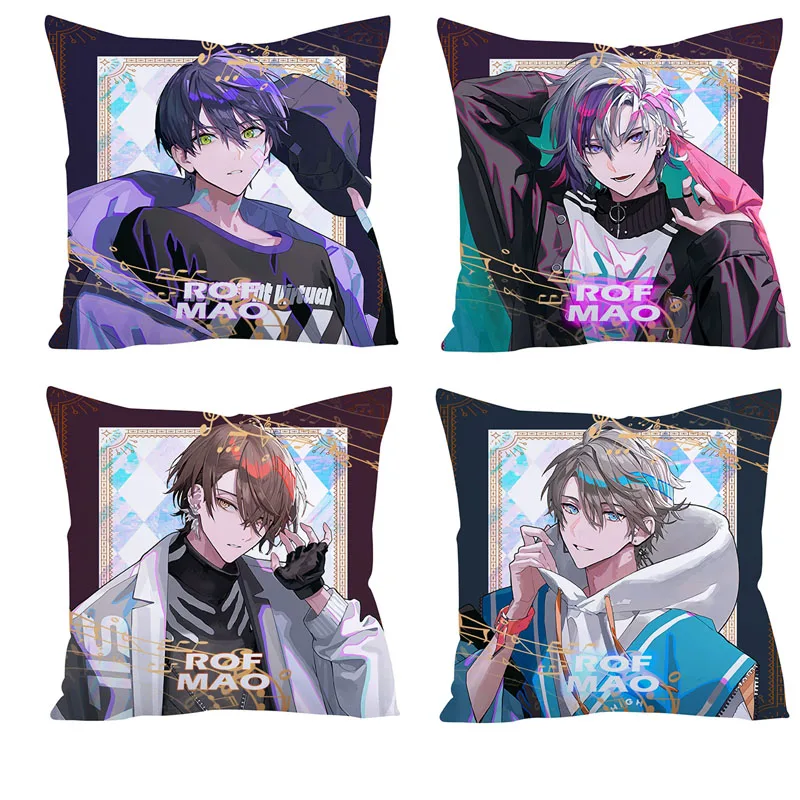 

Vtuber NIJISANJI ROF-MAO Pillow Covers Hoshirube Sho Koyanagi Rou Inami Rai Murakumo Kagetsu Decorative Home Cushion Cover