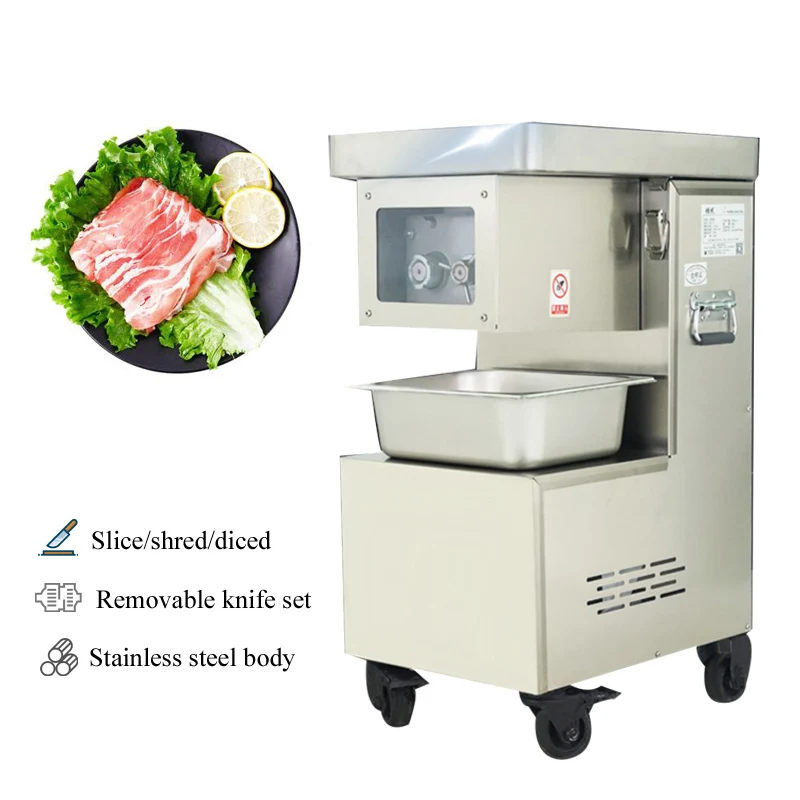 

Vertical Meat Strip Cutter Fish Dicing Meat Cube Cutter Machine Beef Bone and Goat Cut Automatic Chicken Cutting Machine