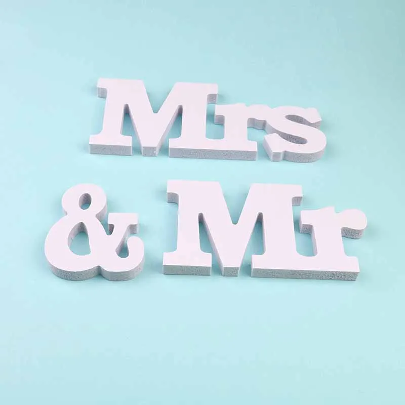 ديكور حفلة عيد ميلاد Mr & mrs ، علامة إبداعية بحروف بيضاء
