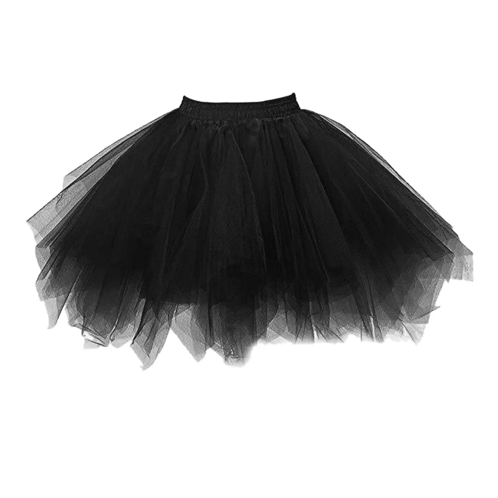 Woman's Tutu Skirts Princess Puffy Irregular Solid Color Half Bodies Skirt Elastic Waist Loose Casual Fashion Short Skirts