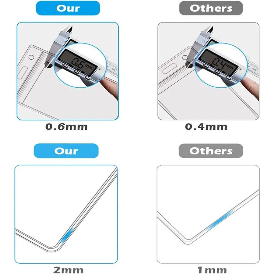 5 قطعة حامل شارة الهوية الأفقية قسط أصحاب الهوية البلاستيكية الشفافة لشارات بطاقة حامي مقاوم للماء لبطاقة الهوية العمل 5 قطعة H #4