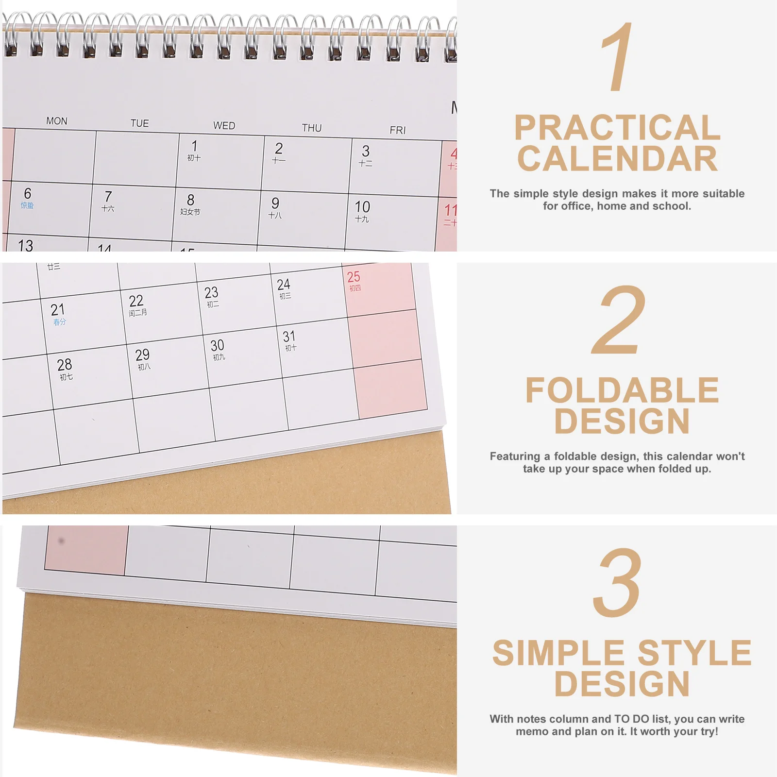 

Calendar Desk Notepad Paper Simple Yearly Desktop 2023 Standing Flip 2022-2023 Office