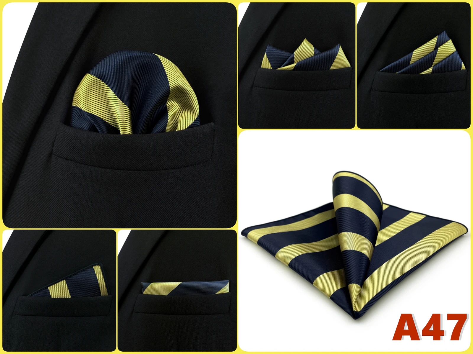 Luxury Mens Pocket Square Handkerchief Multiple Designs Classic Suit Hanky Large Striped Gentlemen Wedding Party Gift for Men