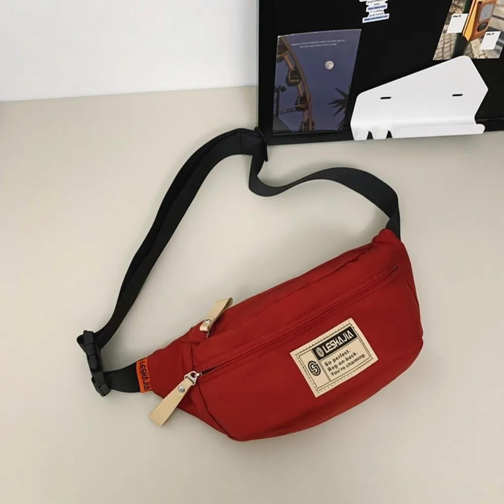 

Casual Simple Japanese Harajuku Crossbody Bags Solid Color Nylon Crossbody Chest Bag Versatile Waterproof Shoulder Bags Men
