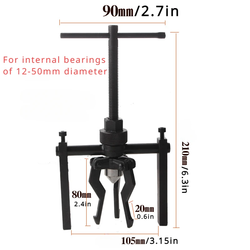 Puller Car Repair Tool Car Bearing Puller Disassembly Three-claw Puller Car Repair Disassembly Tool Separation Bearing Tool